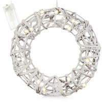 KüNstlicher LED Weihnachtskranz Beschneit, Winterlicher TüRkranz Mit Beleuchtung