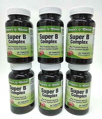6 x Super B Complex 30 Tablets Vitamin B1,B2,B6,B12,Niacin NEW SEALED