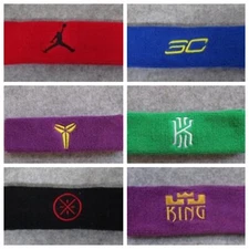 NBA Players Headband Choose From Curry Jordan Wade Kobe Kyrie & Lebron