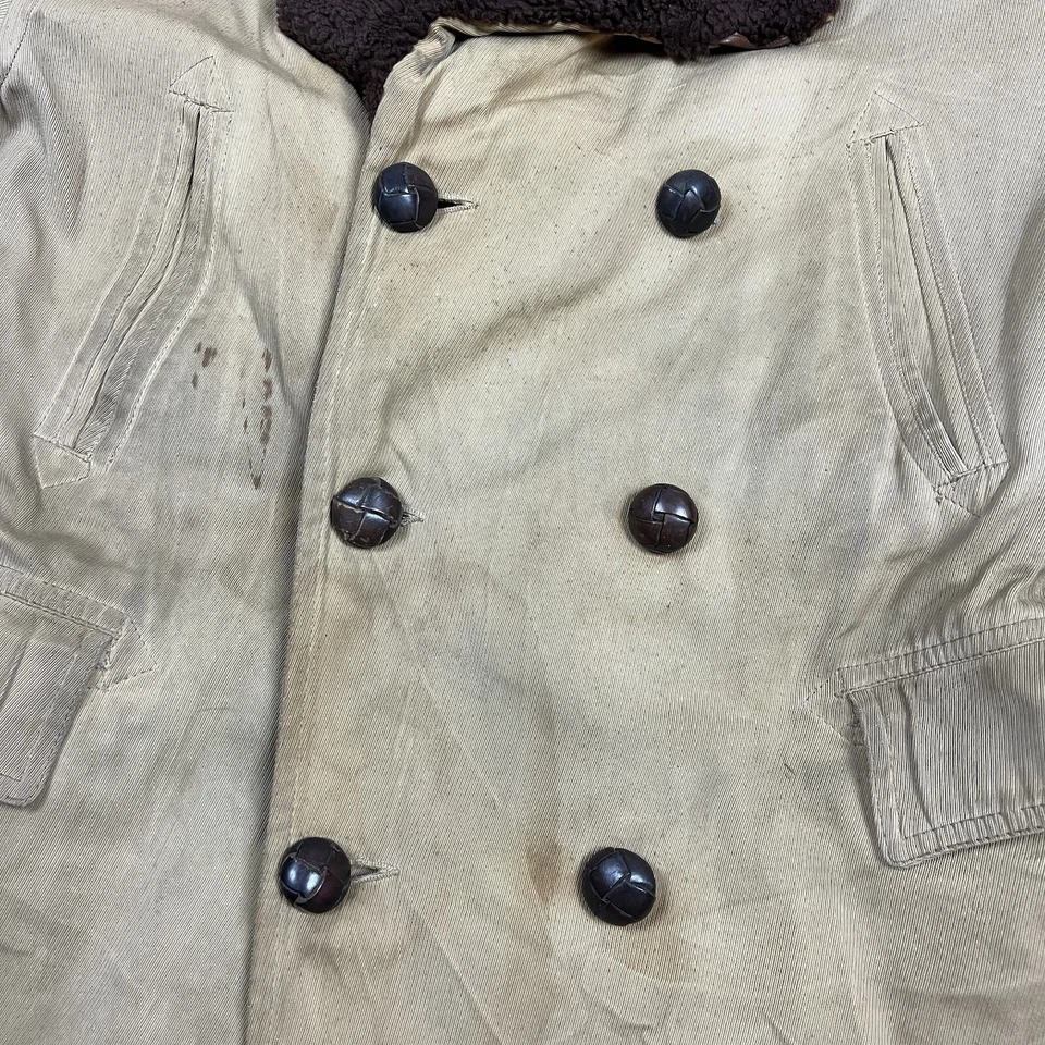 Vintage 50s Field & Stream Canvas Barnstormer Jacket Coat Alpaca Lined Size 42 - Image 3 of 4