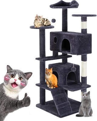 Cat Tree Tower For Indoor Cats, 54 Inches Multi-Level Activity Cat Tree With Sis
