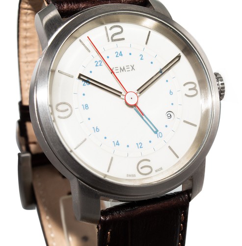 XEMEX Herrenuhr Piccadilly GMT-Zeiger Quarz Ref. 088 Swiss made Edelstahl Datum - Picture 6 of 6