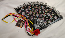 Dzień Zmarłych Cukier Czaszka Ręka Fan Kostium Halloween Cosplay NOWY