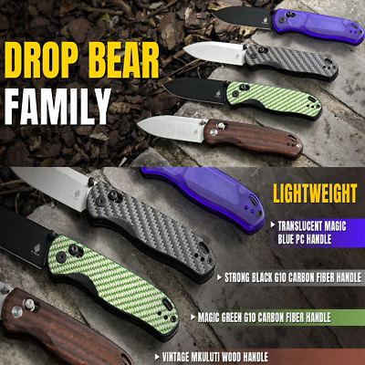 Kizer Drop Bear Series Drop Point Folding Pocket Knife Nitro-V Steel Blade