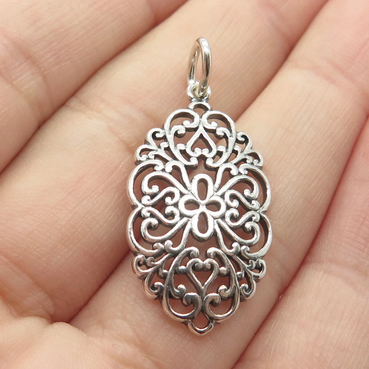 925 Sterling Silver Vintage Boma Ornate Pendant