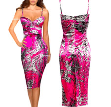 SALE! $5,500 Vintage! ROBERTO CAVALI  ITALY SILK dress IT size 44-46