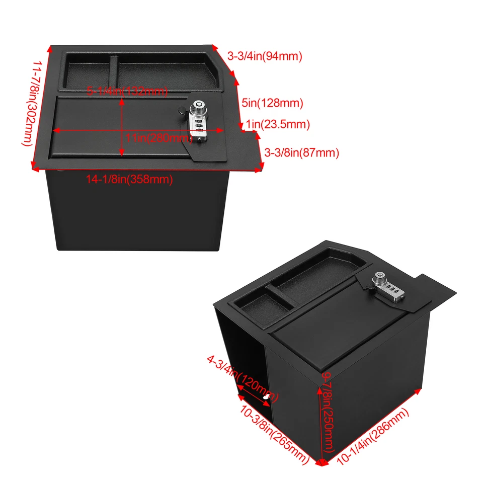 Center Console Safe Box Locking Safe For Toyota Tundra 2007-2013 Sequoia 08-13 - Image 2 of 4