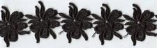 2&3/4" BLACK FLORAL VENICE VENISE LACE FABRIC TRIM 10 YARDS 