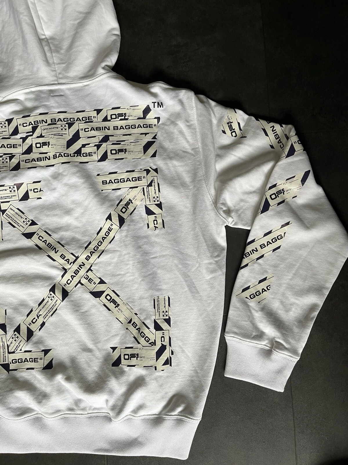 Felpa con cappuccio OFF WHITE rara edizione bagaglio a mano nuova con etichetta prezzo consigliato insolito £ 295!