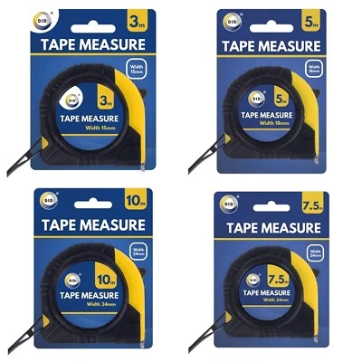 EMERALD MERCHANTS Tape Measure 3m, 5m, 7.5m, 10m Durable Pocket Measuring Tape UK