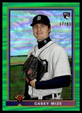 2020 Bowman Chrome 1991 Green Refractor Casey Mize Rookie 67/99 Detroit Tigers