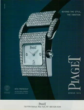 2000 Piaget Miss Protocole 18K White Gold Diamonds Womens Watch Vintage Print Ad