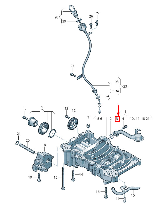 Audi A4 Avant B8 Conduite d'aspiration de pompe à huile 03L115169A