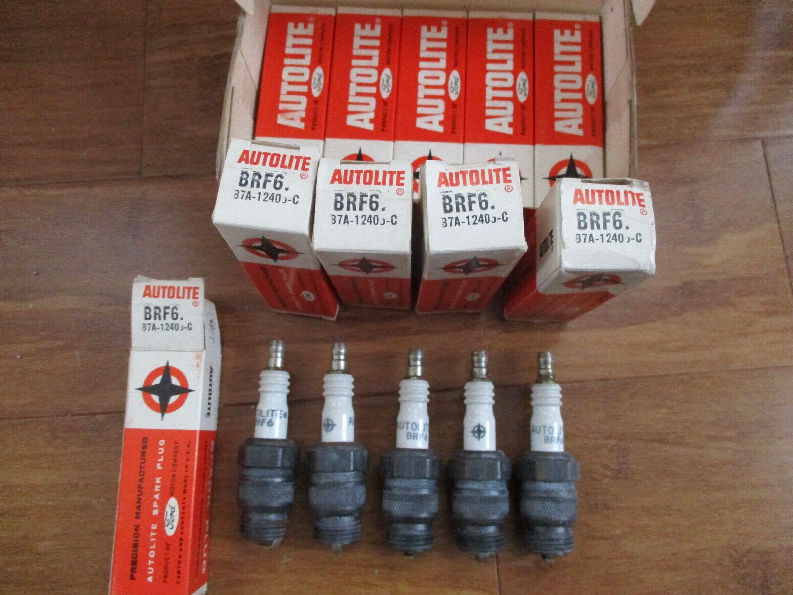 10 NOS Ford Autolite BRF6 Spark Plugs B7A12405C 1957 Thunderbird Custom 300 OEM