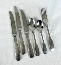 6 Vintage Towle Stainless Steel Hammersmith Germany 3 Knives 2 Spoons DinnerFork