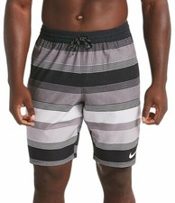 NWT 64 NIKE SWIM Mens L RACER 9" VOLLEY SHORT Black QUICK DRY NESS9465 001