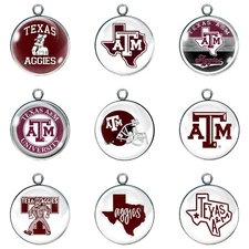 Texas A & M Glass Cabochon Charms