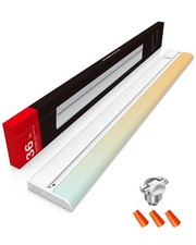 36 Inch Hardwired Under Cabinet Lighting, 3 Color Setting Dimmable LED Under ...