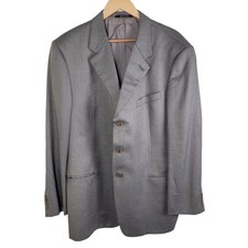 Armani Collezione Herringbone Suit Jacket size 46L Model IC25D0 Italy  FLAW 