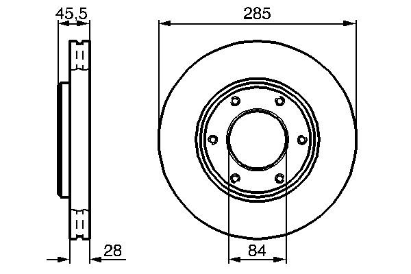 Jeu de disques de frein BOSCH anti vibration fonte carbone pour TOYOTA