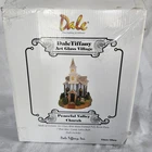 Vintage Dale Tiffany Peaceful Valley Church Stained Glass Lighted Village Boxed