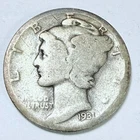 1931-S LIBERTY MERCURY 90% SILVER DIME CIRCULATED COIN #5317