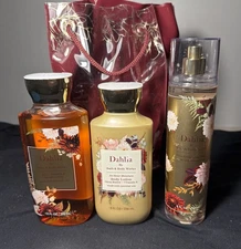 Bath & Body Works Dahlia Body Mist Shower Gel & Body Lotion Gift Set of 3 New