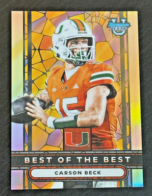2025 Bowman Best U Carson Beck Best of the Best Miami Football Card #BB-8