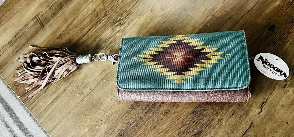 Nuevo bolso sin asas tipo billetera con estampado azteca Nocona occidental suroeste Foto 3 de 4
