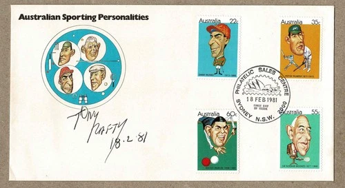 Australia 1981 Sporting Personalities FDC Cover signed by Tony RAFTY OAM