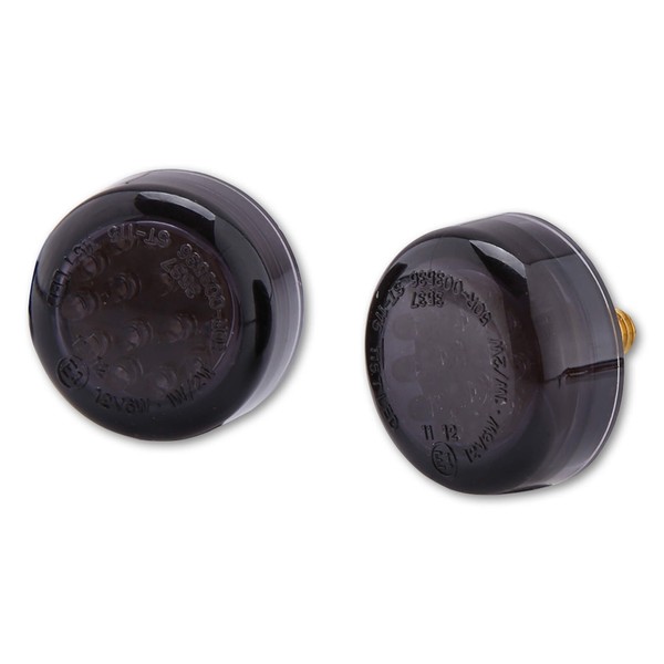 Highsider Micro Disc Motorrad LED Blinker Schwarz/Rauch E-GeprüFt (Paar)-image