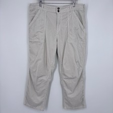 Pilcro Anthropologie The Wanderer Corduroy Utility Pants Womens 34 Ivory Beige