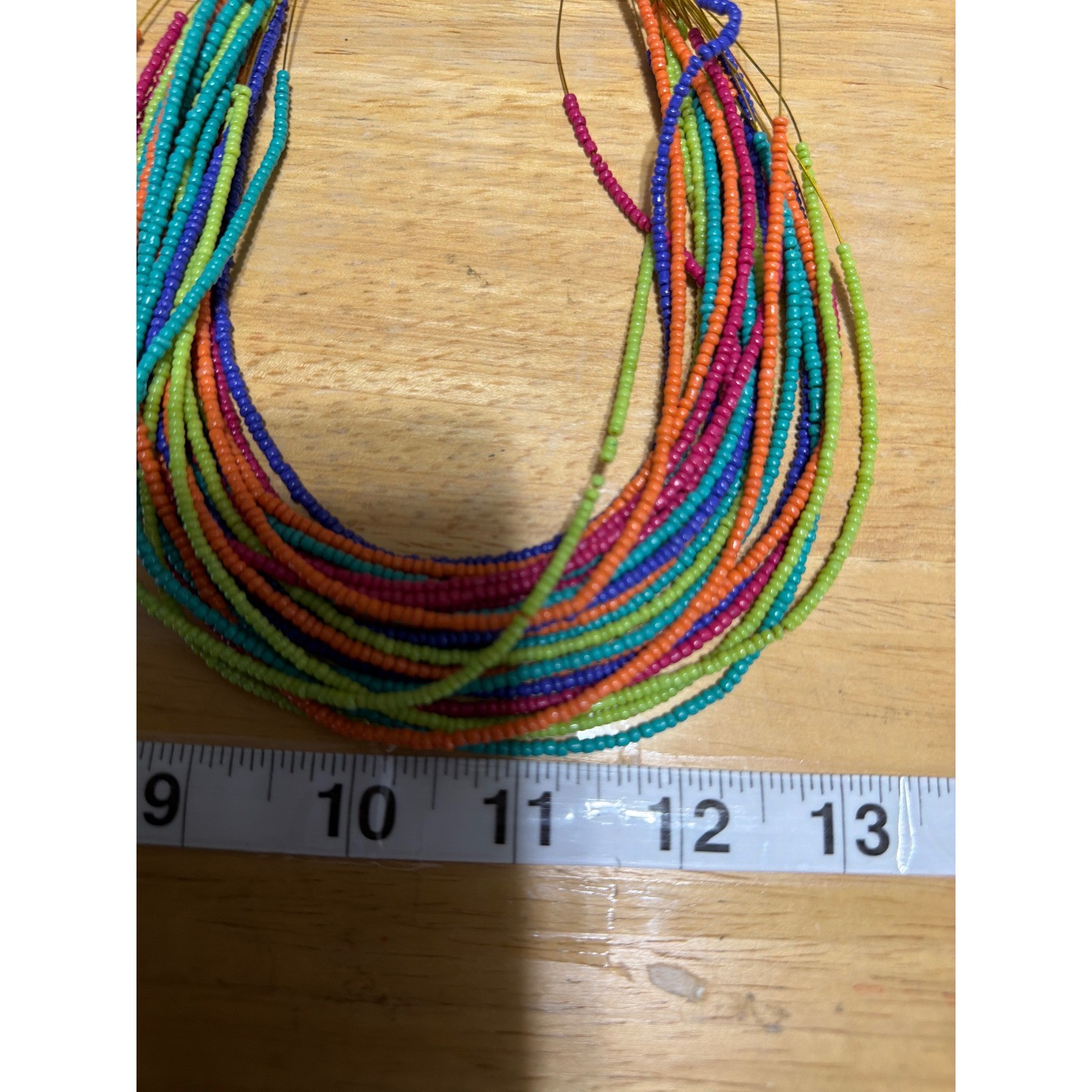 Multistrand Seed Bead Statement Necklace Colorful… - image 4