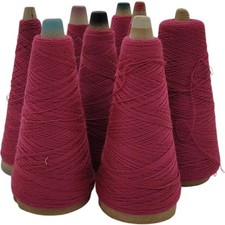 Pisgah Yarn Raspberry 2201 2/24 Weaving Knitting Cone Yarn Vintage Lot of 8