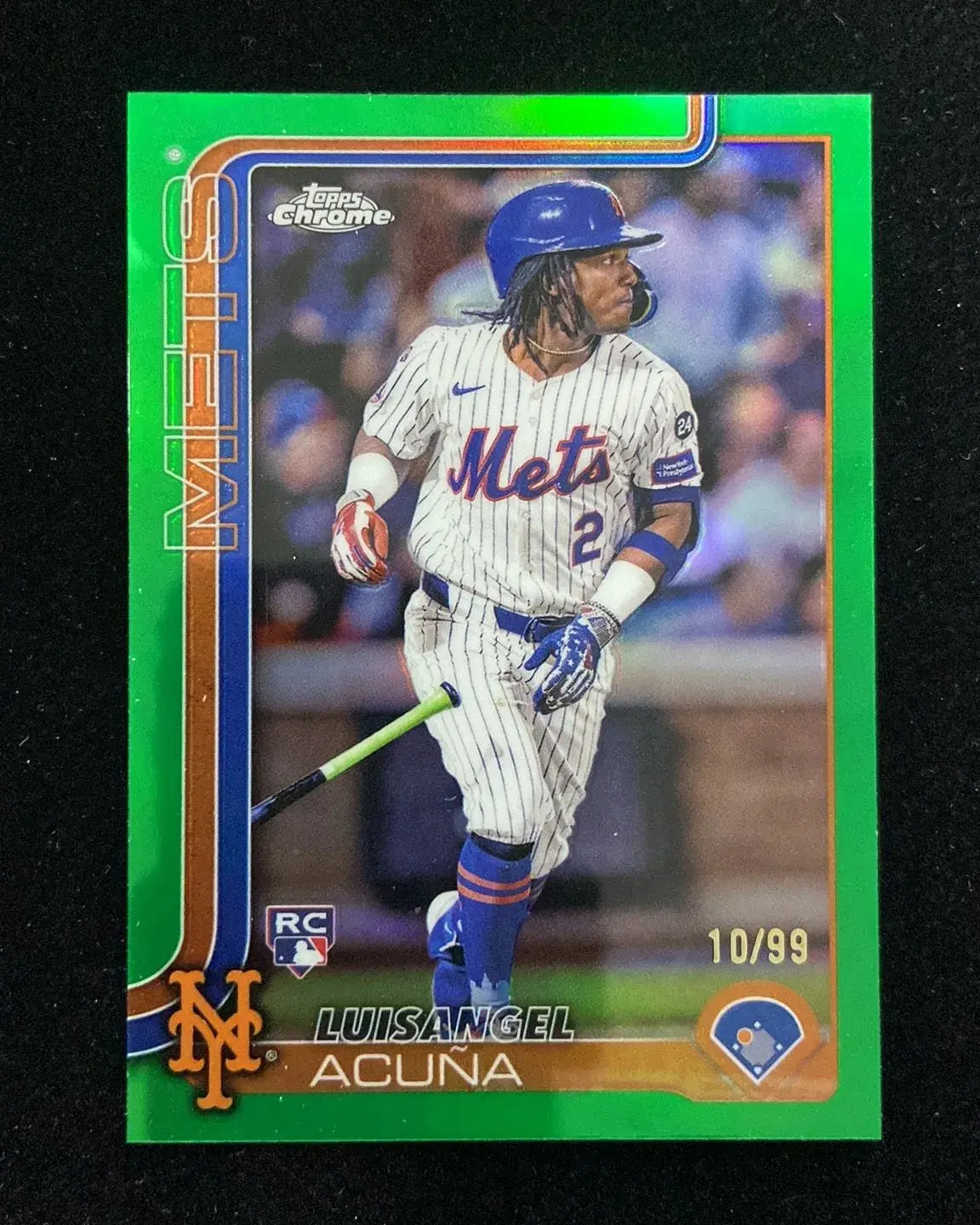 2025 Topps Chrome Green #56 Luisangel Acuna RC Rookie 10/99 Mets HD