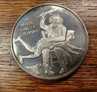 Original Gulf War 1990 HE MADE UNCLE CRANKY .999 Uncle Sam paddling Saddam