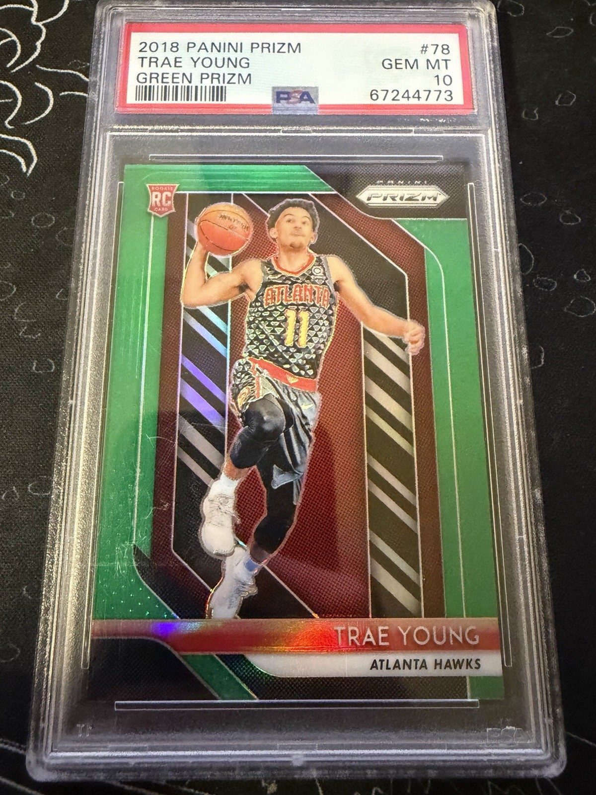 2018-19 Panini Prizm Trae Young #78 Green Prizm  Psa 10 RC
