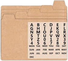 Index Card Box Dividers 4x6,Index Card Guide Set with Number Alphabet Weekly ...