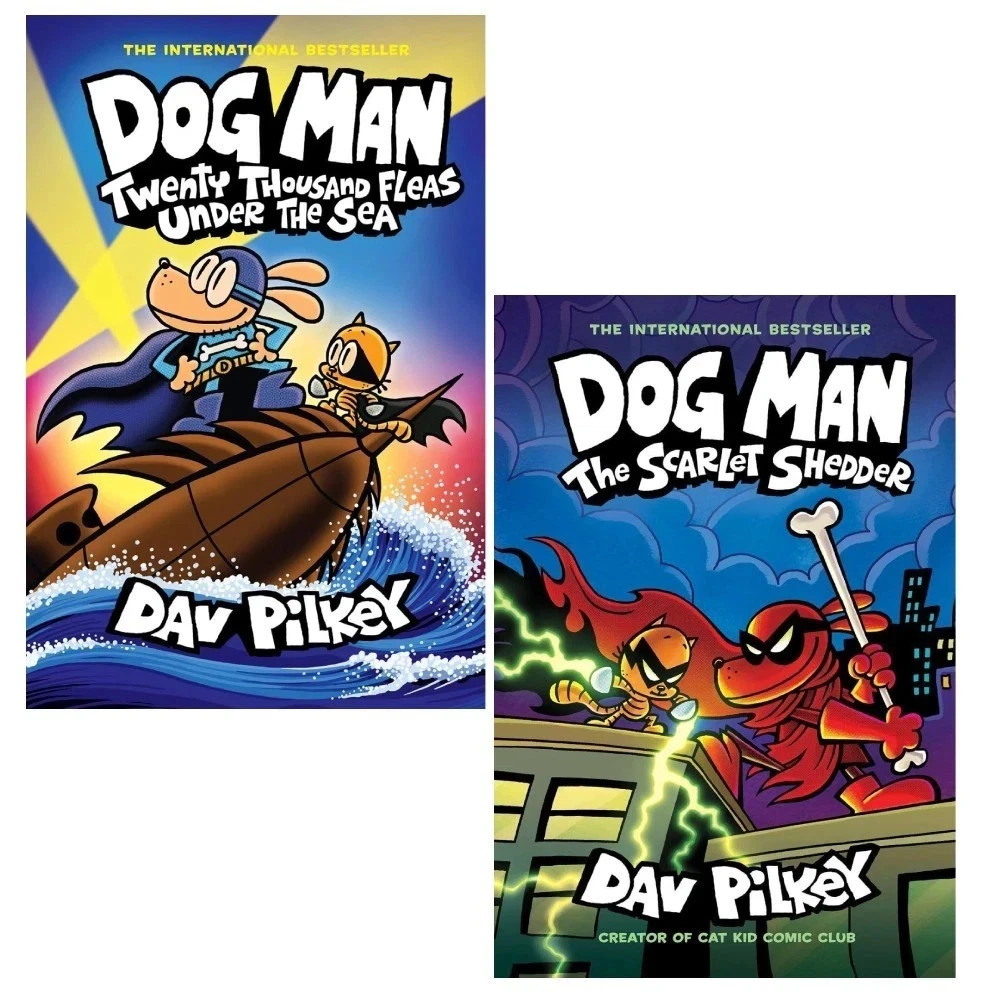 Dog Man Series Book 11,12 by Dav Pilkey 2 Books Collection Set Twenty Thousand
