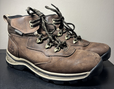 Timberland Waterproof Hiking Boots Youth Sz 5 Brown Leather Trail Hunting