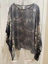 Susan Graver women  gorgeous grey black Anima...