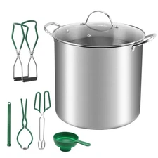 Complete Canning Set With Glass Lid And Rack For Induction Cooktops
