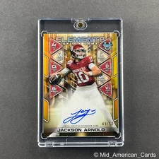 2024 Bowman Best U Jackson Arnold Auto Elements of The Game Gold Refractor /50