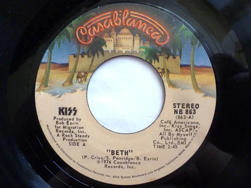KISS 45 RPM 7" VINYL - Beth / Detroit Rock City