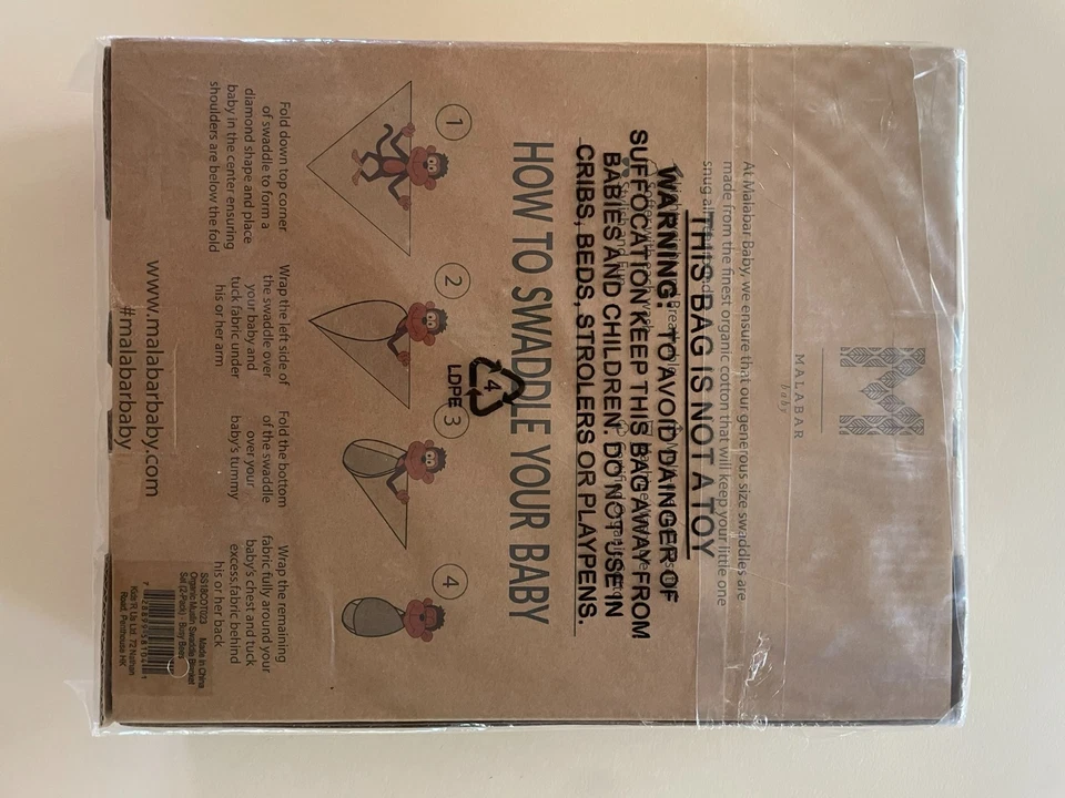 NEW 2-Pack Organic Muslin Cotton Swaddle Blanket Baby 47" Avocado Carrot Garden - Image 2 of 2