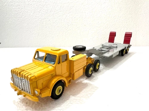 Vtg Diecast Dinky Supertoys THORNEYCROFT MIGHTY ANTAR and TRANSPORTER TRAILER