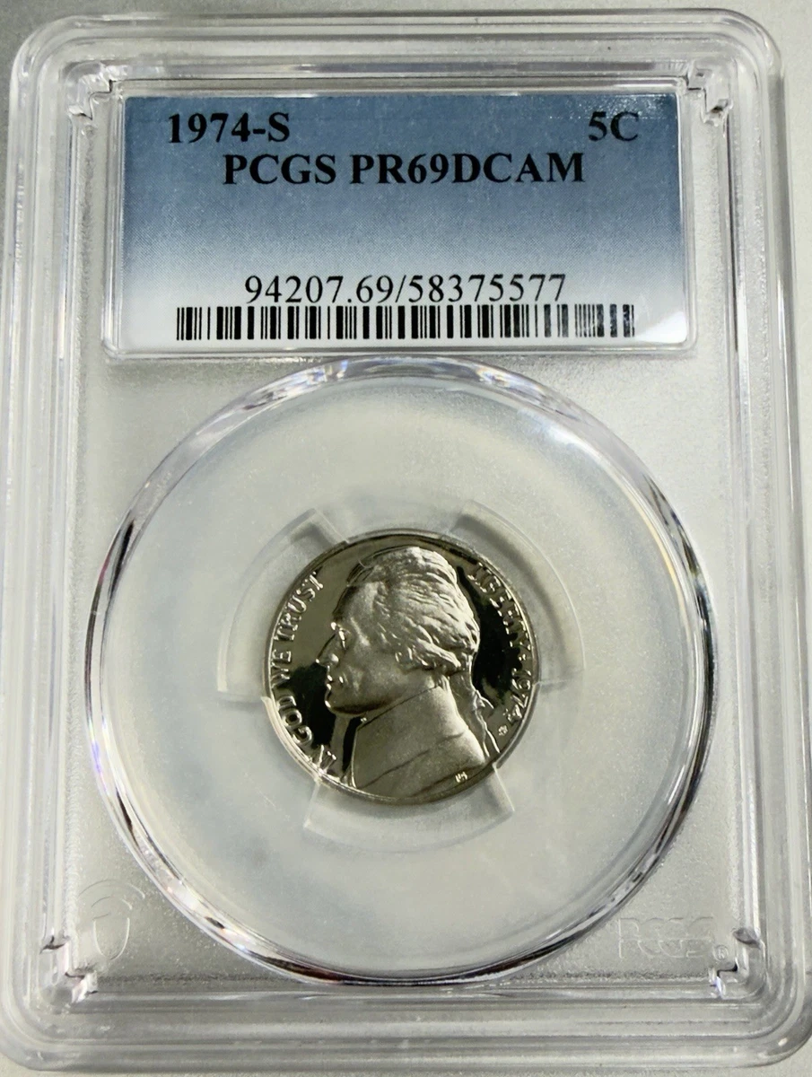 【博物館級】PCGS PR69DCAM 1974-F 独50Pf POP1 Proof PR 69 Graded 1974 US Jefferson Nickels (1938-Now) for sale