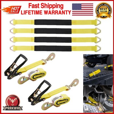 SPARKWHIZ Car Tie Down Straps with Twisted Snap Hooks 3333 lbs Tow Straps New