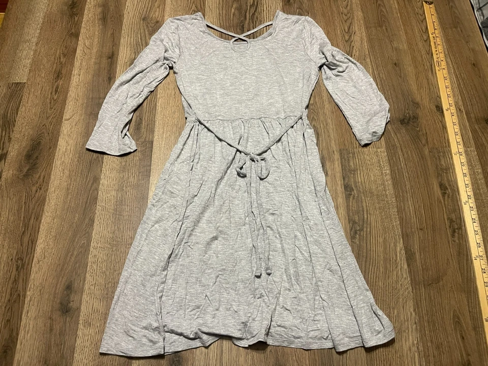 Vestido Justice, para niña talla 14/16, gris, estampado de corazón, línea A, nuevo con etiquetas Foto 2 de 4
