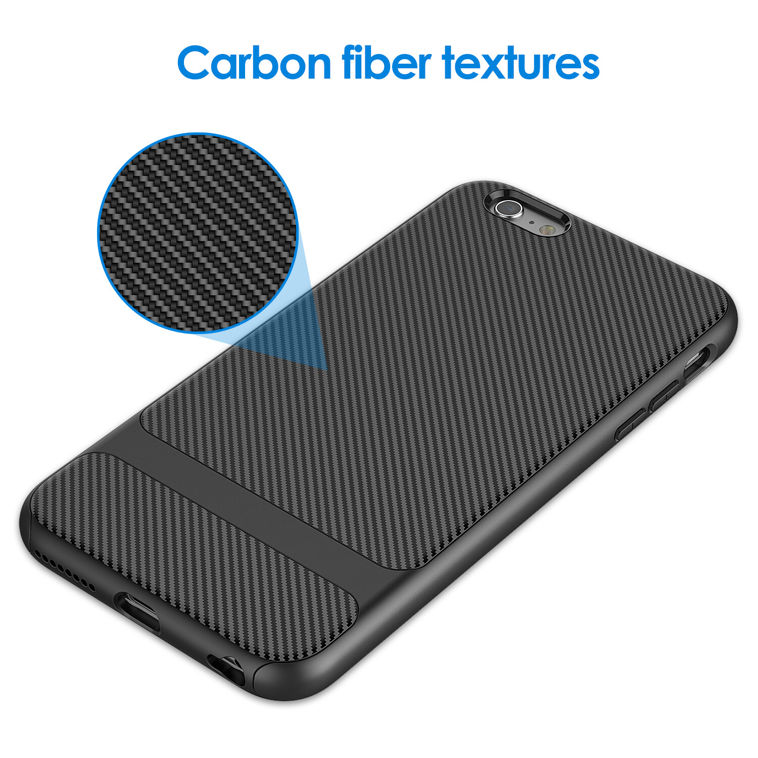 JETech Case for iPhone 6s Plus/iPhone 6 Plus Shock-Absorption Carbon Fiber Cover